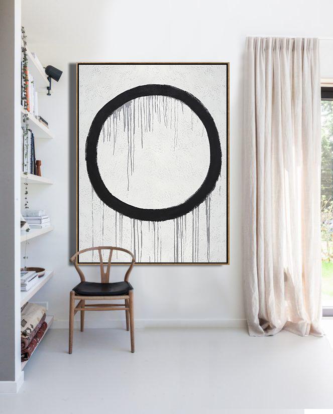 Minimal Circle Art Drip Painting #DH28B - Click Image to Close